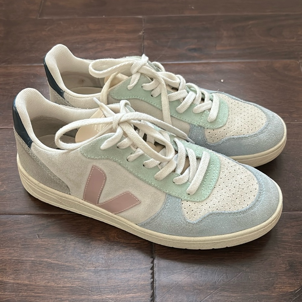 Veja Women's Sneakers in Pastel Blue, Mint, Pink, and White